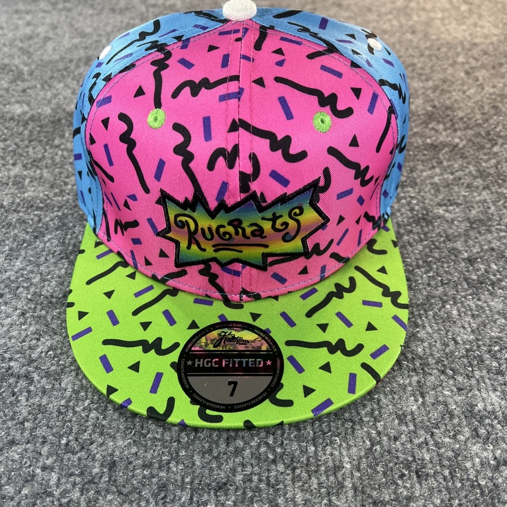 Headgear Classics Rugrats 1991 Fitted Hat Size 7 NWT 90s Neon Retro